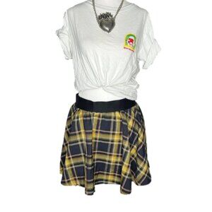Alice&Olivia yellow&black plaid mini skirt